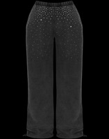 Ensemble deux pièces sexy pour femme avec strass thermocollés, comprenant un sweat à capuche et un pantalon de survêtement coupe ajustée