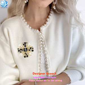 レディース向け ラグジュアリー ジュエリー 有名ブランド CC GG デザイナー ブローチ ファッション ヴィンテージ ジュエル セット ダブルC G パール フリンジ ブローチ ピン - Product Image 2