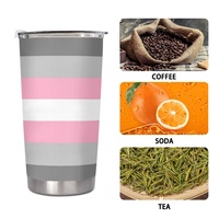 Gobelet isotherme personnalisé en acier inoxydable 20 oz, thème arc-en-ciel gay Demigirl, pour les voyages en voiture, le camping à la plage, les pauses thé au bureau