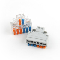 D2-6 2 en 6 sorties Mini connecteur de fil rapide Compact Plug-in Home Câblage 0.08-4.0mm Terminal universel pour épissage de câble DIY GO
