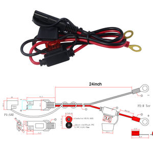 Кабель SAE 1,5 метра, 16 AWG, в ПВХ-изоляции, с разъемами SAE и кольцевыми клеммами, с предохранителем 15А для автомобильного использования - Product Image 2