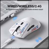 Souris de jeu ONIKUMA DM01 tri-mode avec autocollants personnalisables, sans fil/filaire, DPI réglable, souris optique légère