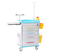 Chariot médical d'urgence en ABS SiNUO pour soins infirmiers et médicaments SN-ET01 Capacité de charge de 200 kg Garantie d'un an 750x480x920 mm