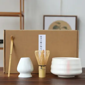 에코 커피 말차 거품기와 그릇 전통 일본 말차 도구 대나무 거품기 MC01