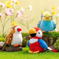 Mini peluches réalistes doux oiseau sauvage en peluche porte-clés petit moineau Toucan perroquet martin-pêcheur jouets en peluche