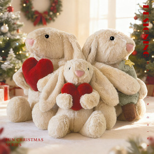 Adorable Peluche Lapin aux Oreilles Tombantes avec Cœur et Arbre, Jouet en Peluche Lapin de Pâques, Cadeau de Fêtes Transfrontalier pour Enfants - Product Image 1