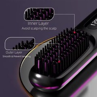 Sisir Catok Rambut Elektrik Nirkabel Kustom, Sisir Pelurus Rambut Mini Portabel untuk Wanita, Grosir
