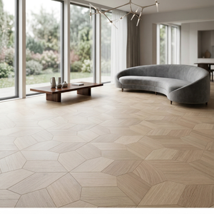 <span class=keywords><strong>Suelo</strong></span> de Parqué Pentagonal de Roble de Diseño Moderno, <span class=keywords><strong>Suelo</strong></span> de Ingeniería Multicapa Liso para Sala de Estar y Baño - Product Image 2