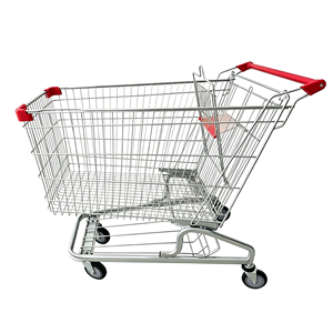 Chariot de courses roulant 340L, grande capacité, en treillis métallique robuste, roues pivotantes silencieuses, pour supermarché et magasin de détail, kit professionnel - Product Image 1