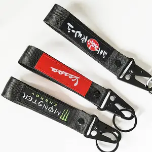 Изготовленный На Заказ Миниатюрный шнурок с логотипом собственного бренда брелок для ключей с карабином