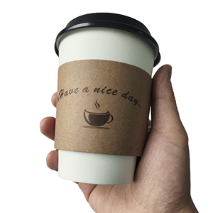 Manchon personnalisé en carton ondulé jetable pour gobelet à café, manchon en papier anti-transpiration pour emballage de boissons chaudes à emporter, logo personnalisé - Product Image 6