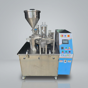 Machine de remplissage et de scellage automatique de gobelets rotative à moteur pour l'emballage de gobelets en plastique, yaourts et desserts - Product Image 5