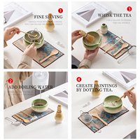 Ensemble de thé matcha japonais avec logo personnalisé, 8 pièces, kit de cérémonie du thé, ensemble de bols à matcha, fouet en bambou, passoire, cuillère, kit de préparation du matcha, boîte cadeau