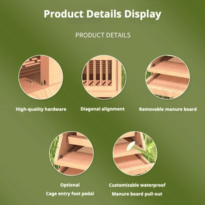 Overdekte en buiten houten duivennestkast met verwijderbare lade voor kweek en paren - Product Image 5