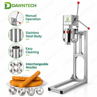 Machine à churros professionnelle 3L/5L/7L en acier inoxydable, manuelle et électrique, avec remplisseur et friteuse pour les entreprises de restauration rapide
