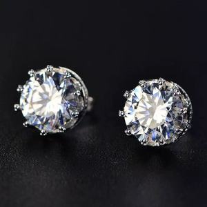 Classic 2CT Moissanite Hypoallergenic Stud <b>Earrings</b> for Women Unisex Diamond Fashion luxury D VVS1 18K <b>gold</b> jewelry wholesaler - Product Image 4