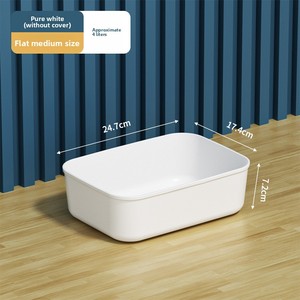 Stackable Trắng nhựa lưu trữ Thùng với nắp đậy tổ chức Kệ giỏ cho phòng đựng thức ăn Máy tính để bàn tủ đông ngăn kéo cho hộp lưu trữ Thùng - Product Image 6