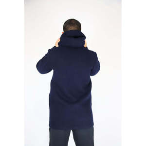 เสื้อโค้ทผู้ชาย UTA7422 เสื้อคลุมกันหนาวแบบมีฮู้ดสีน้ำเงิน - Product Image 3