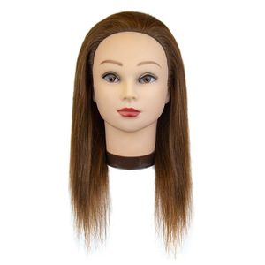 Cabeza de Maniquí con Cabello Humano 100% Natural Real, Muñeca de Entrenamiento de Cosmetología para Peluquería, Práctica de Peinado y Corte de Cabello Lacio - Product Image 1