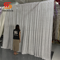 LISSE bon prix glace soie tissu blanc crème draperie croix rideau 10 * 20ft draperie mariage toile de fond