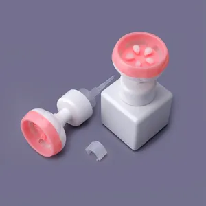 New Design Cosmetic PETG Pink Baby Hand Washing Pump 40mm 42mm Plastic Flower Foam Dispenser Pump,foam hand soap dispenser