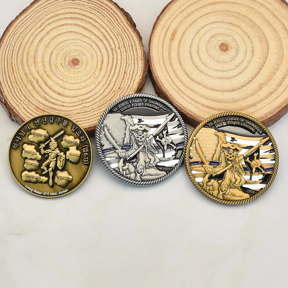 Fabbrica in lega di zinco doppio oro argento bronzo da collezione Logo 3D Souvenir smalto metallo commemorativo sfida moneta personalizzata