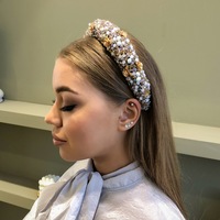 GEERDENG Vente en gros d'accessoires de cheveux Ins Fashion Girls Baroque Crystal Hair Bands Full Beads Elegant Jewel Headband with Pearls