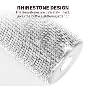 Bouteille d'eau portable en acier inoxydable avec strass, 500 ml, pour le sport, les voyages, thermos scintillant - Product Image 4