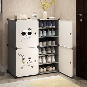 Simple Shoe Cabinet Multi Layer Dustproof Storage For Home Bedroom Entryway <b>Plastic</b> Stackable Design - Product Image 4