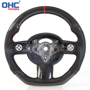 Volante de fibra de carbono con agujeros para coche, volante de rendimiento LED compatible con BMW <span class=keywords><strong>MINI</strong></span> <span class=keywords><strong>Cooper</strong></span> R55 <span class=keywords><strong>R56</strong></span> R57 R58 R59 - Product Image 1