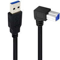 Échantillon Gratuit – Câble USB 3.0 personnalisé haute vitesse, mâle A vers mâle B à 90 degrés (droit, gauche, bas, haut) pour données, charge et imprimante