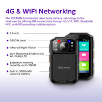 Mini Cámara Corporal 2K 4G WiFi GPS IP67 Resistente al Agua, 54MP, 9 Horas de Grabación, Posicionamiento, Transmisión en Vivo, Visión Nocturna IR, MicroSD
