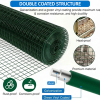 Rouleau de grillage soudé enduit de vinyle 25 mm x 25 mm vert pour clôture avicole
