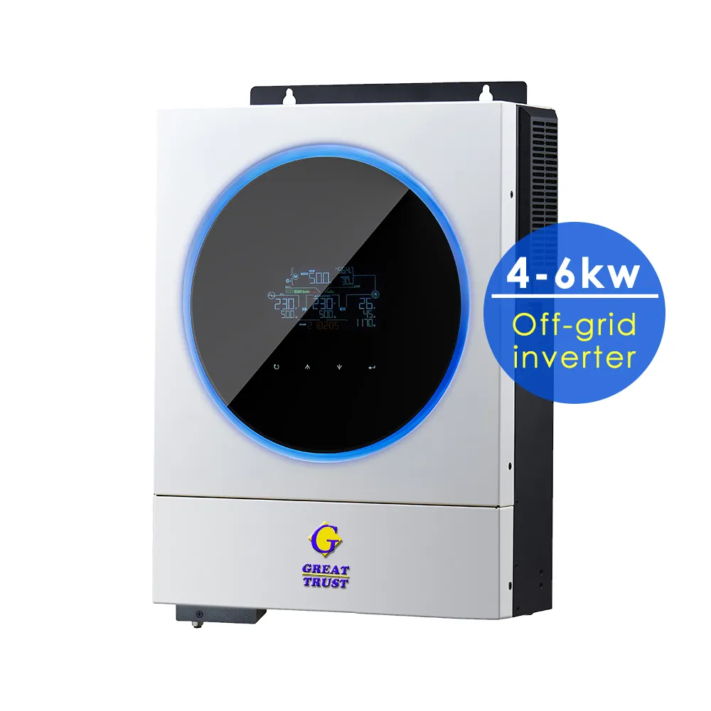 3kva 4kw 5kw 6kw 48v Dc 220/230v Ac pura onda sinusoidale Inverter solare doppio Mppt On/off Grid Inverter ibrido solare