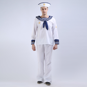 Nouvel arrivage de costume de <span class=keywords><strong>marin</strong></span> <span class=keywords><strong>blanc</strong></span> pour <span class=keywords><strong>homme</strong></span> Cosplay d'Halloween simple pour adultes inspiré de la télévision et du cinéma - Product Image 5