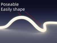 Lumière LED flexible au néon à coupe libre pliable à 360 degrés IP67 pour l'extérieur 3D pour l'exposition/la décoration de plafond