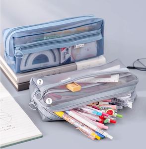 Estuche Transparente Multifuncional para Lápices, Bolsa de Malla con Cierre, Organizador de Papelería para Suministros de Oficina - Product Image 3