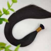 Extensions de cheveux humains vierges à 100% avec pointe en kératine, pointe en V, lisses, double trame, cheveux Remy non traités, fabrication à l'aide d'un appareil à ultrasons