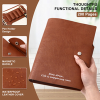 Carnet vintage à boutons-pression 6 trous, pages intérieures personnalisables, journal/agenda DIY style Instagram