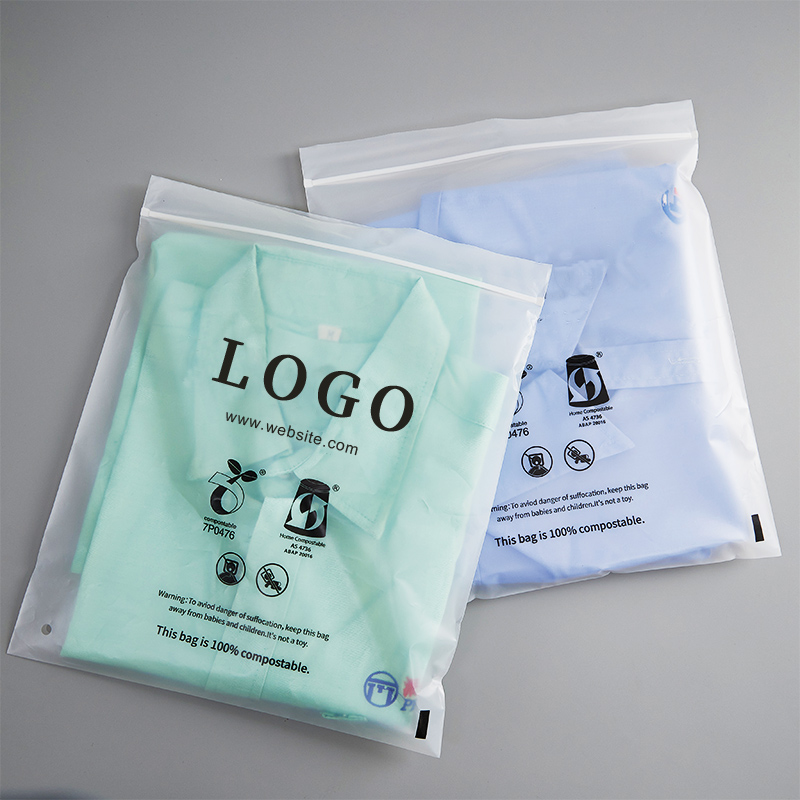 Custom eco amigável Matte biodegradável saco zip lock, T-Shirt Swimwear plástico roupas zipper sacos fosco roupas sacos