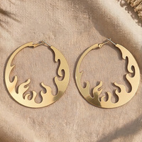 Grandes boucles d'oreilles créoles dorées géométriques massives pour femmes, style statement, pour usage quotidien