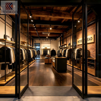 Set Perlengkapan Toko Pakaian Pria Gaya Vintage Industrial, Rak Display Fashion, Rak Display Kaos