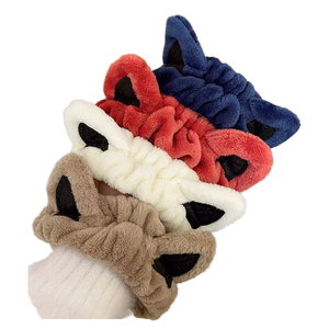 Moda karikatür peluş kedi kulak saç bandı kaymaz metalik başlık kadınlar için özel tasarım yüz yıkama Spa kafa bandı - Product Image 1