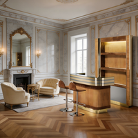 Meuble à vin de luxe italien, design moderne, comptoir de bar en acier inoxydable 304 pour villa et manoir, pièce maîtresse