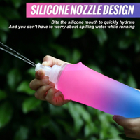 Gourde souple pliable en TPU sans BPA, design dégradé, pour la course à pied, le cyclisme, l'escalade - Poche à eau pour l'hydratation