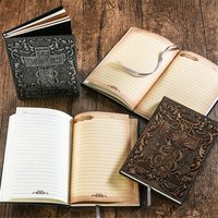 Cuaderno retro en relieve Tarot PU Bronce Diarios Diario Tapa Dura Viaje Bloc de notas para escribir Cuaderno de bocetos