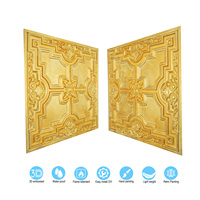 Faux étain peint PVC carreaux de plafond Design moderne PL16 doré facile à installer panneaux muraux 3D pour centre commercial salle de bain hôtel