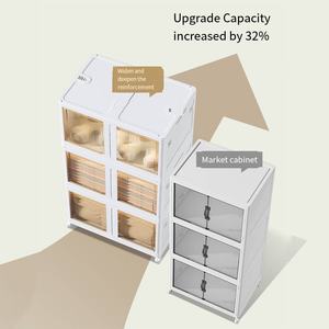 Armoire de rangement pliable portable en plastique pour vêtements, jouets et articles divers, pour usage domestique, vente en gros - Product Image 2