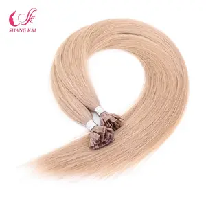 High quality flat tip hair extension two tone keratin flat tip human hair extension