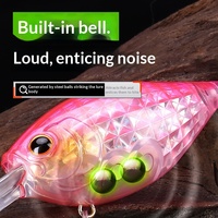 Le Brave Outdoor Long Tongue Small Fat 5cm 10g 8 #   Leurre vibrant flottant à trois hameçons pour la pêche au bar et au poisson-chat